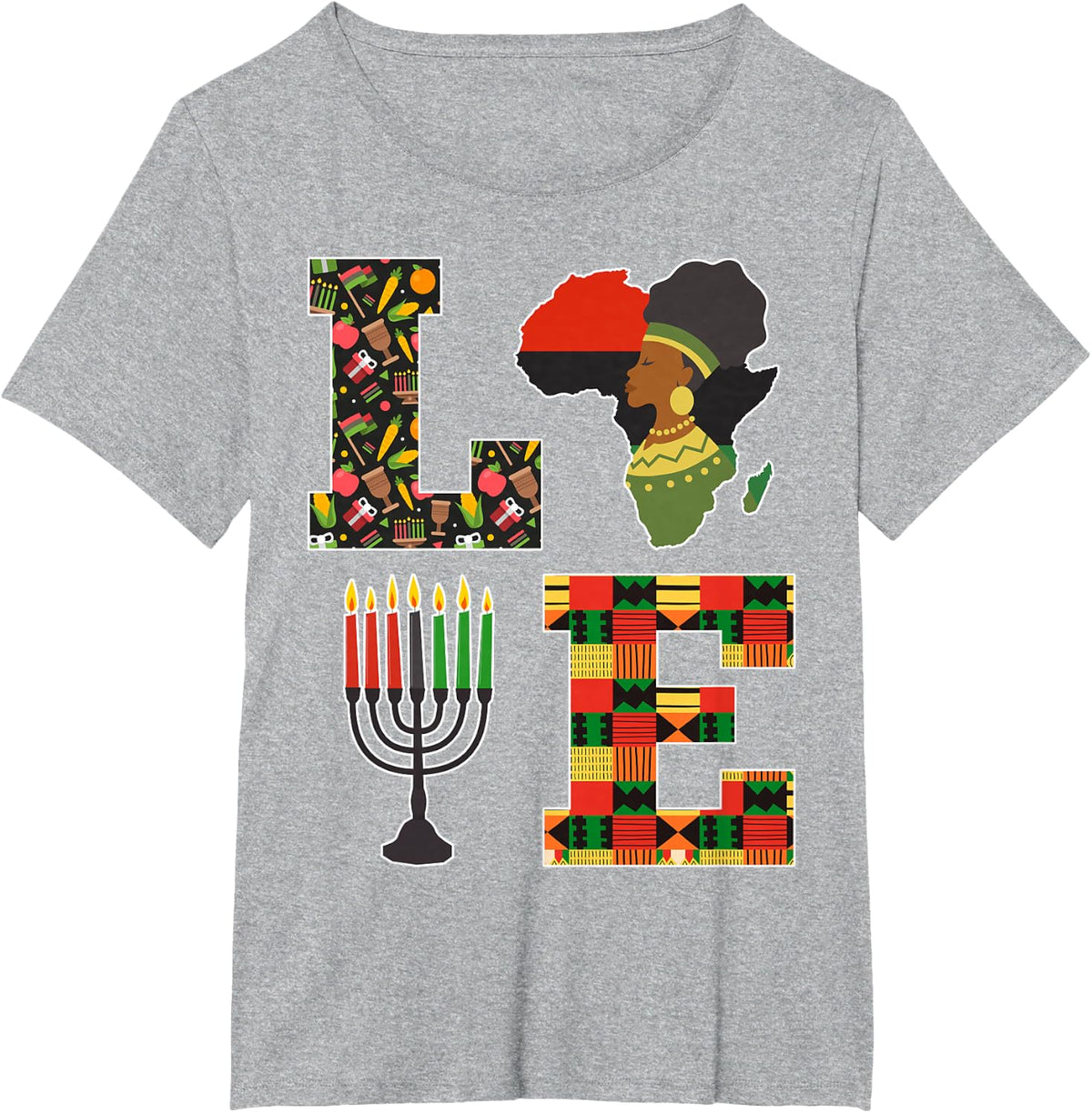 Love Kwanzaa T-Shirt - Heather Grey