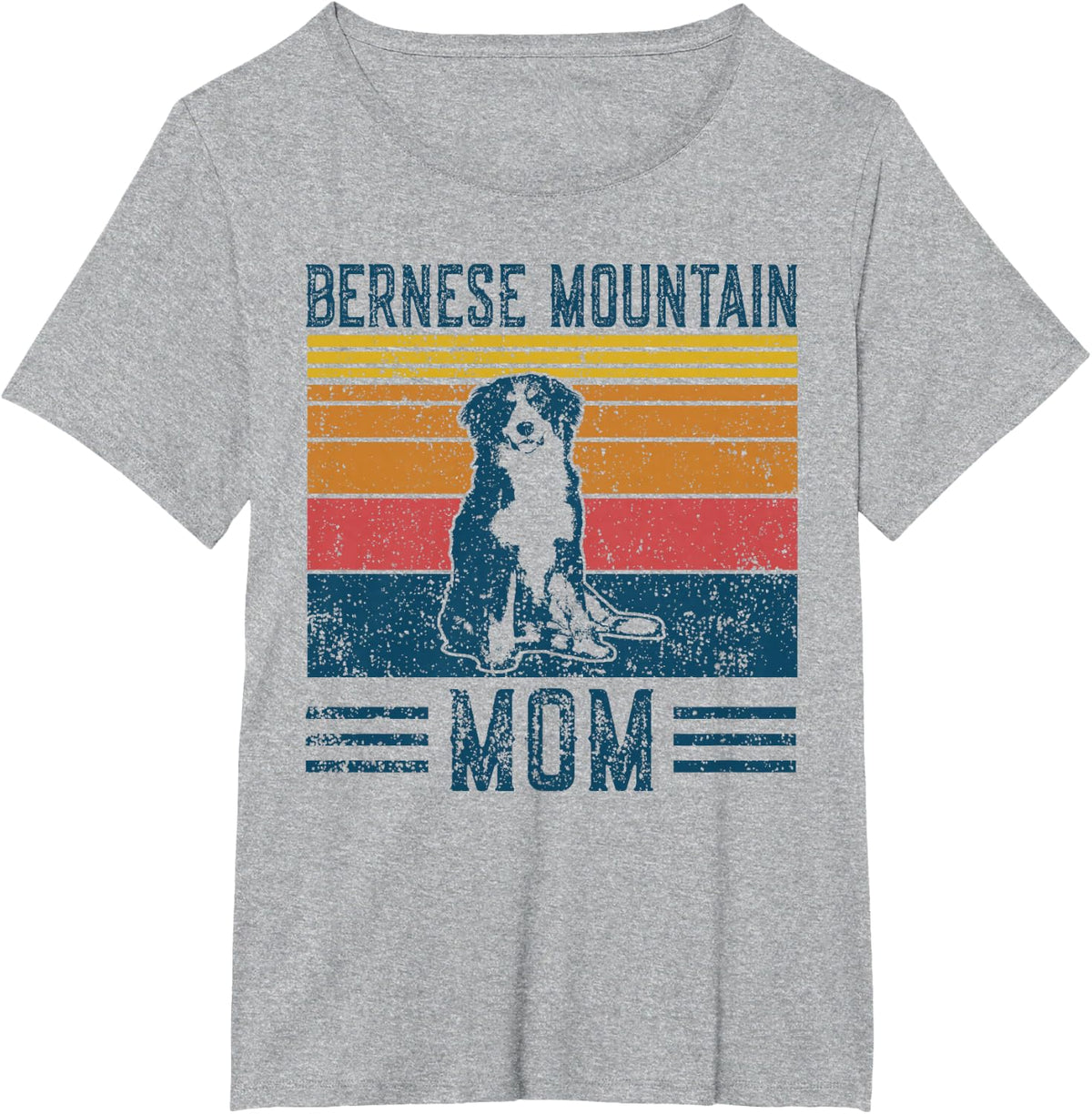 Bernese Mountain Dog Mom Shirt Vintage Retro Tee T-Shirt for Women Dog Lover Gift - Heather Grey