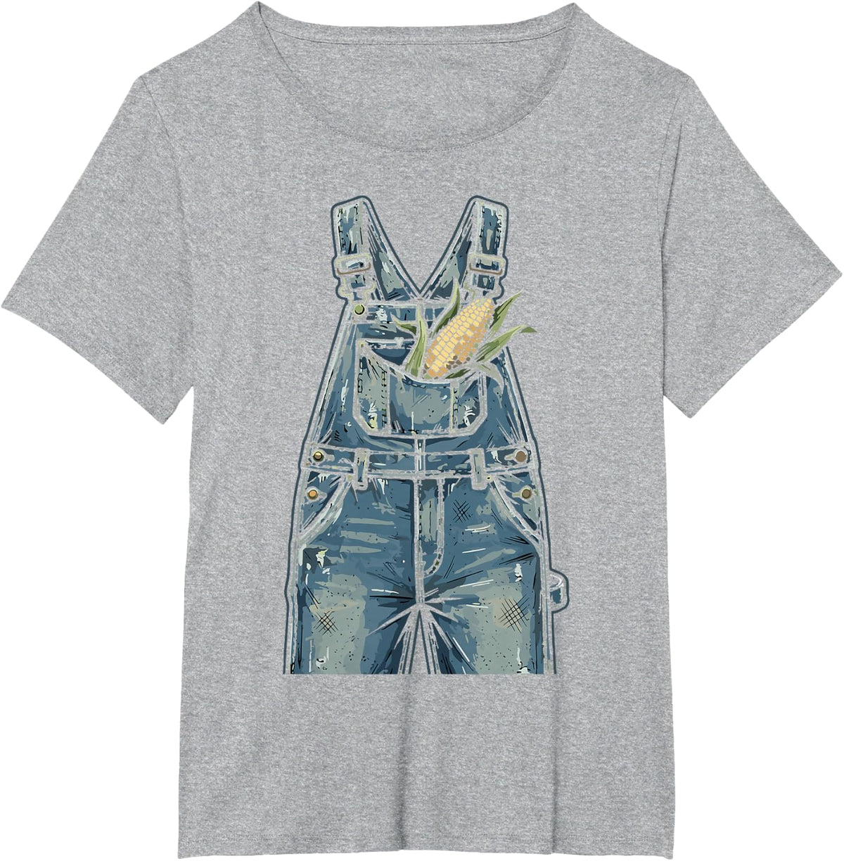 Corn Farmer Overalls Farming Agriculture Men Women T-Shirt - Heather Grey