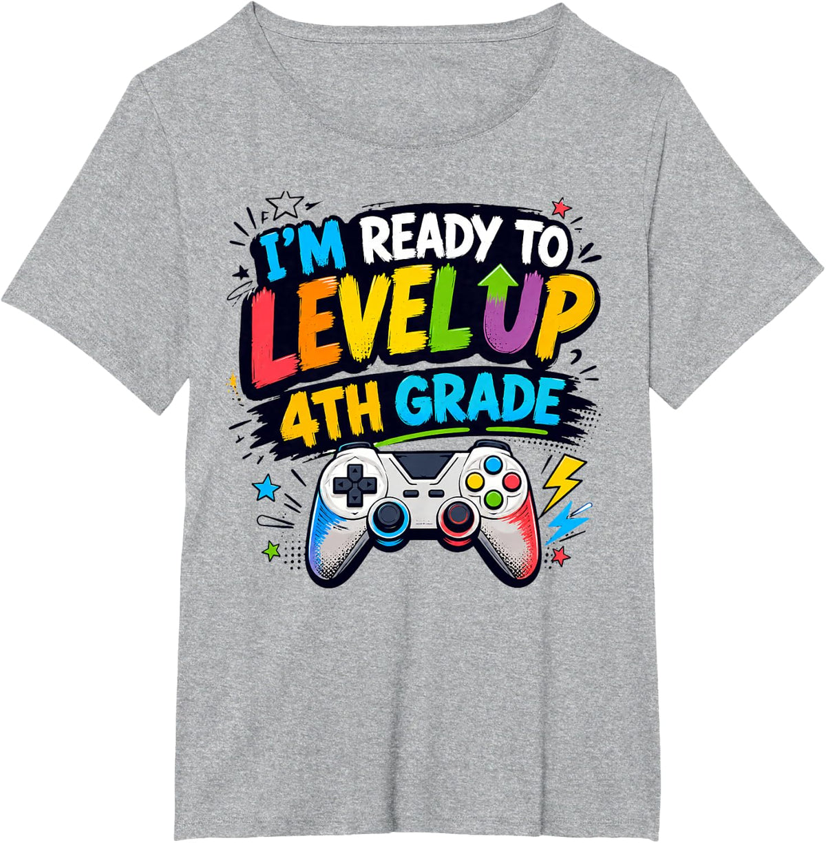 Ready to Crush 4th Grade Fourth Video Gamer First Day Tees T-Shirts Boys Girls Kids - Heather Grey