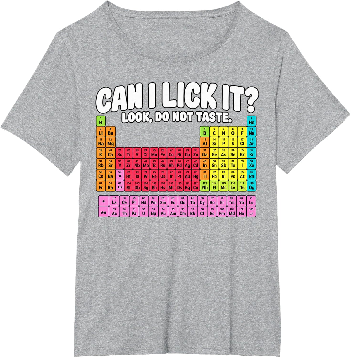 Colorful Chemistry Elements Funny Science Art T-Shirt - Heather Grey