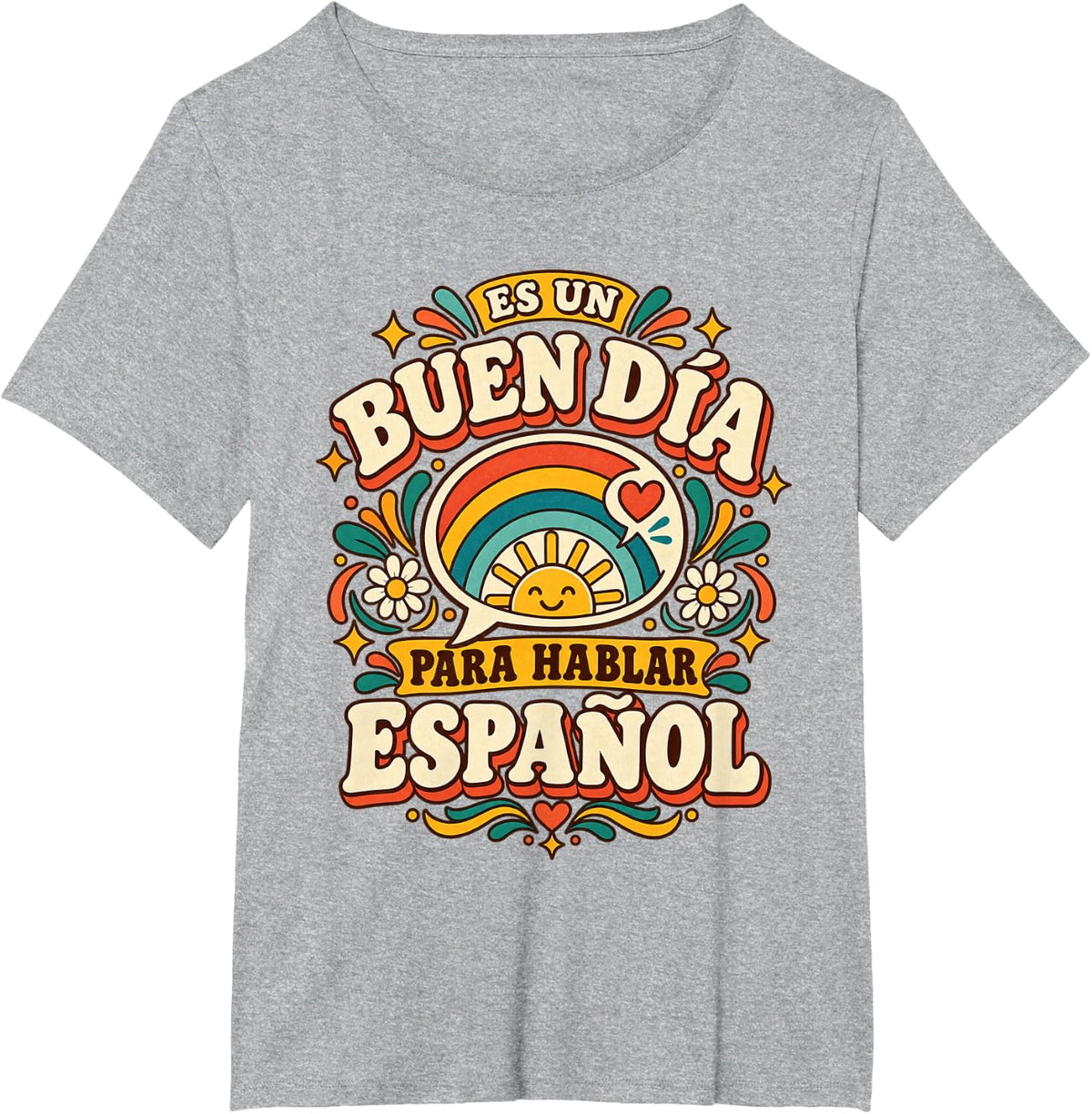 Spanish Maestra Hablar Español Classroom Teacher Language T-Shirt - Heather Grey