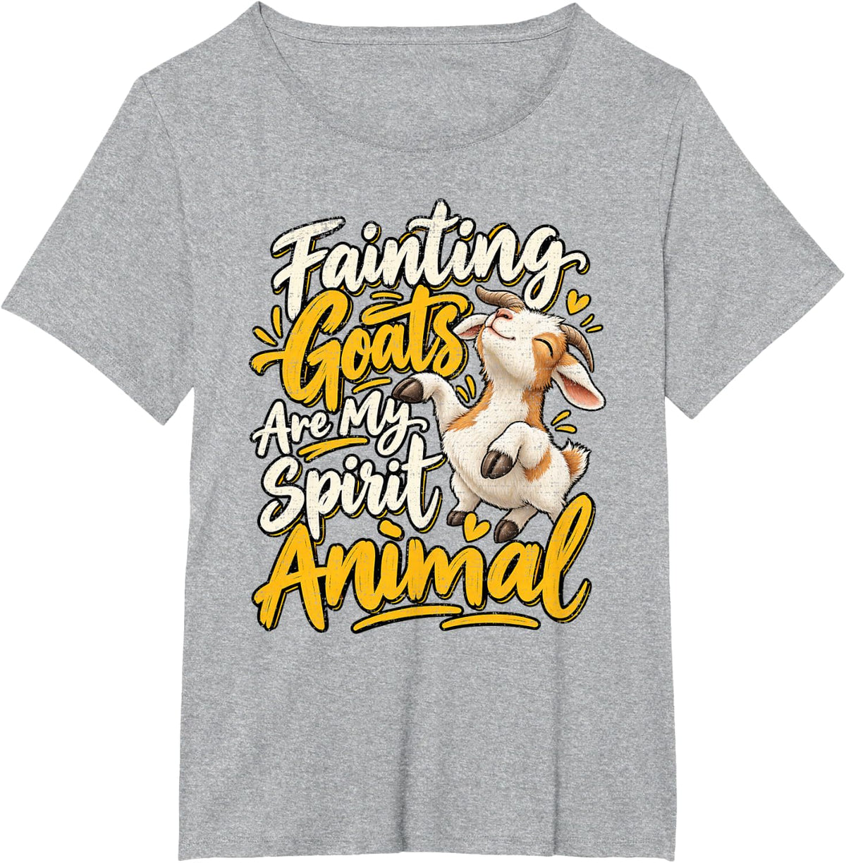 Fainting Goats are My Spirit Animal Cute Farm Graphic T-Shirt - Heather Grey