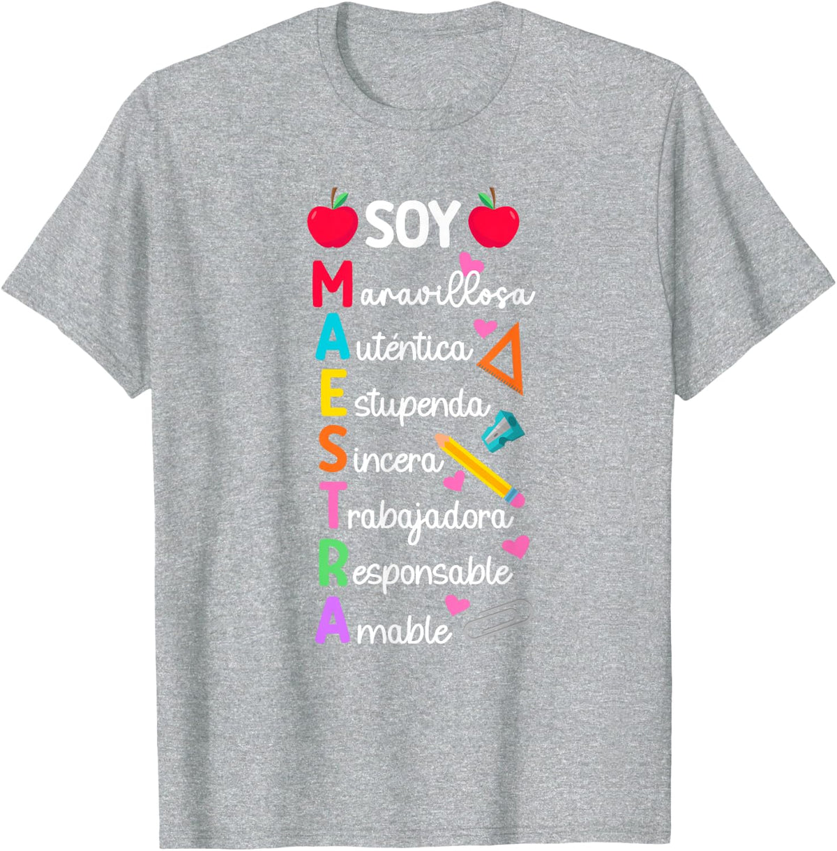 Soy Maestra De Español Spanish Teacher Bilingual Teacher T-Shirt - Heather Grey