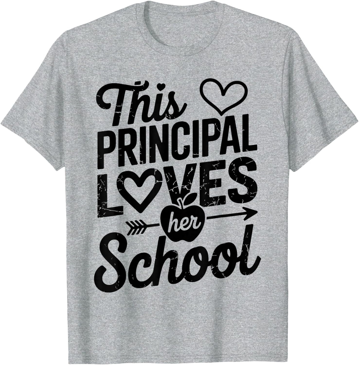 Funny Principal Art for Women Girls Mom School Principal T-Shirt - Heather Grey