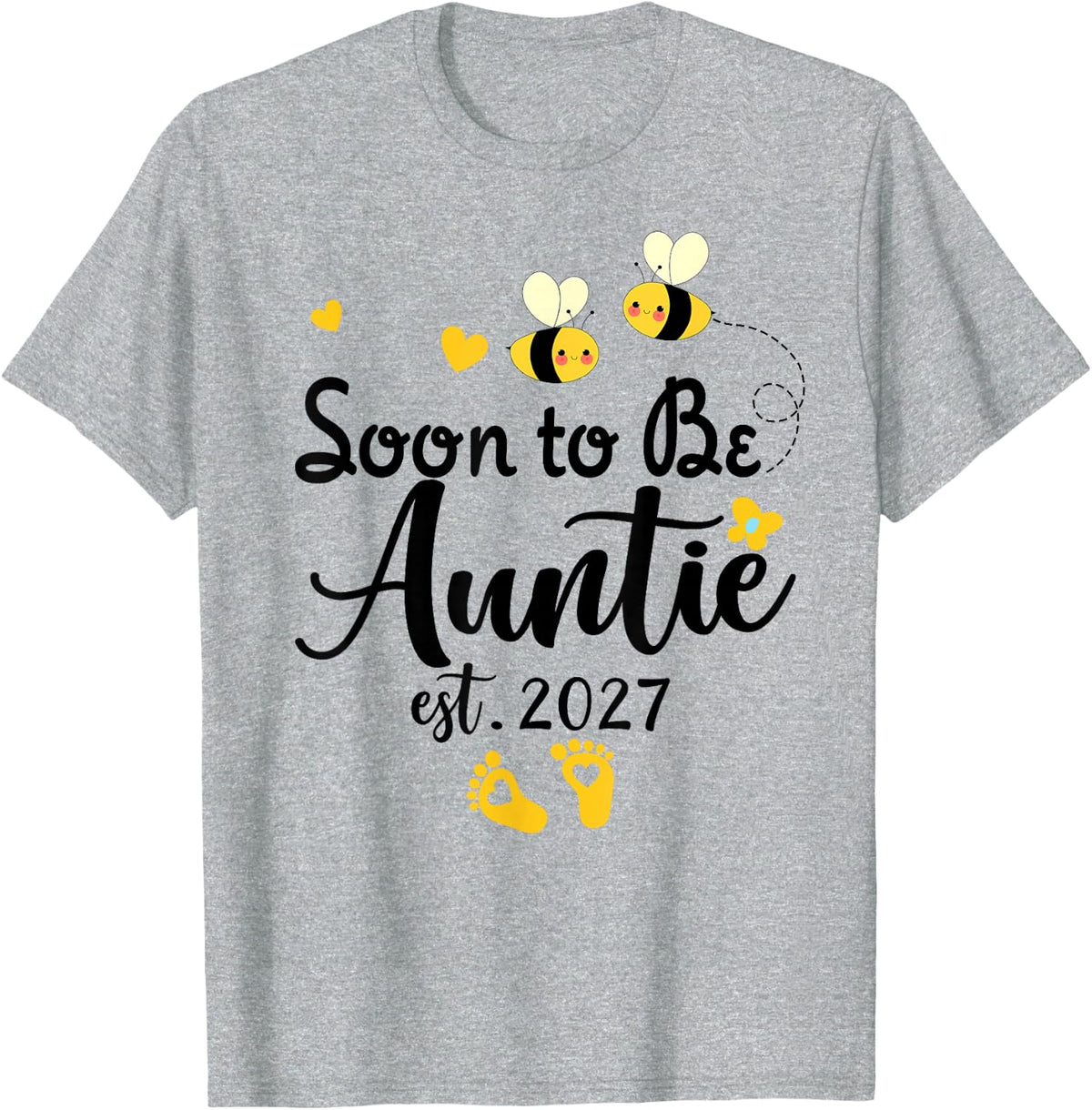 Soon to be Auntie 2027 Mother's Day for New Mom T-Shirt - Heather Grey