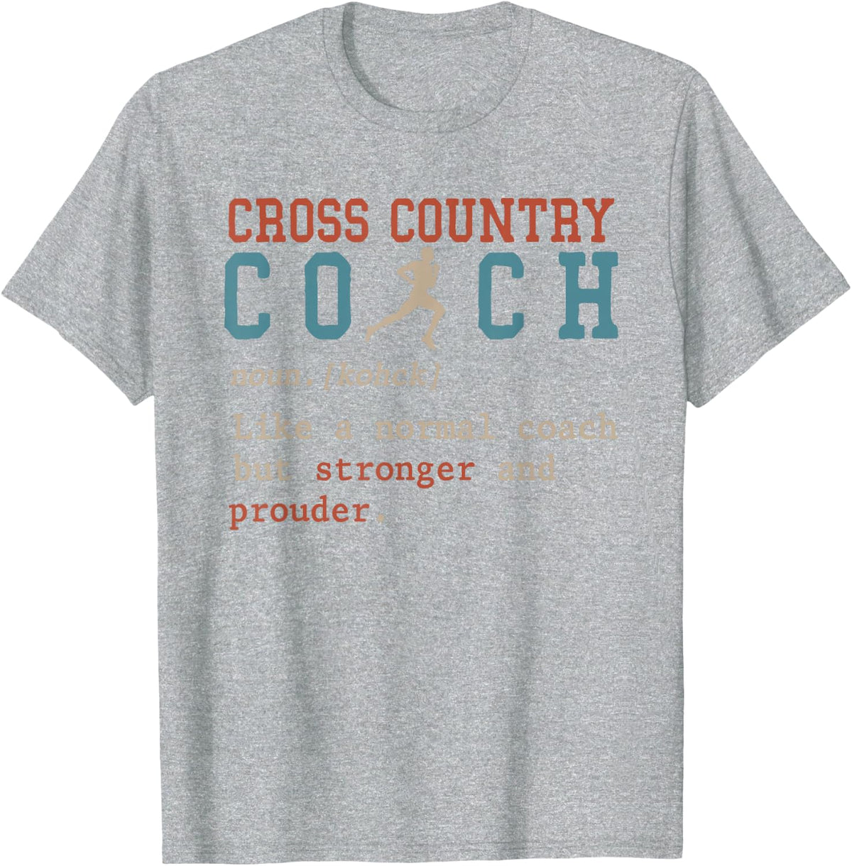 Cross Country Coach, Sports Coaching T-Shirt - Heather Grey