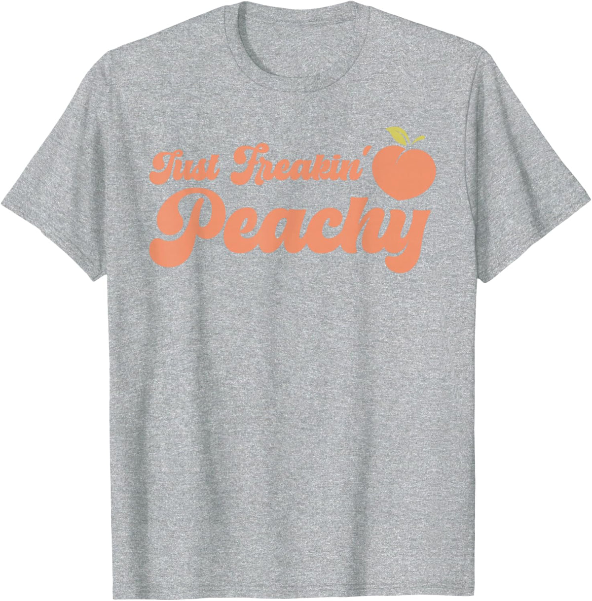 Just Freakin' Peachy Peach Peaches Summer Fruit retro T-Shirt - Heather Grey