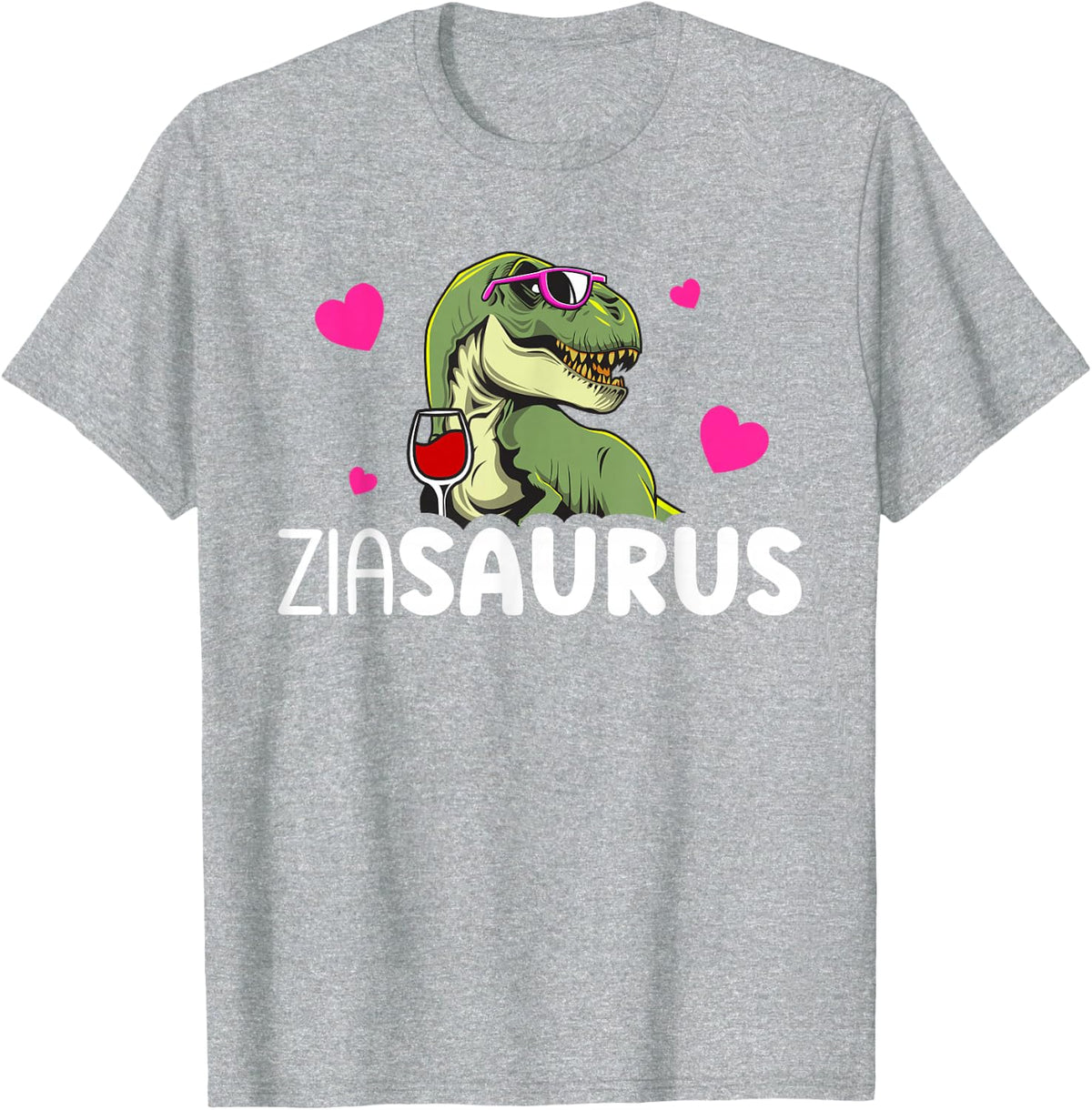 Ziasaurus Italian Aunt Zia Funny Zia Auntie T-Shirt - Heather Grey