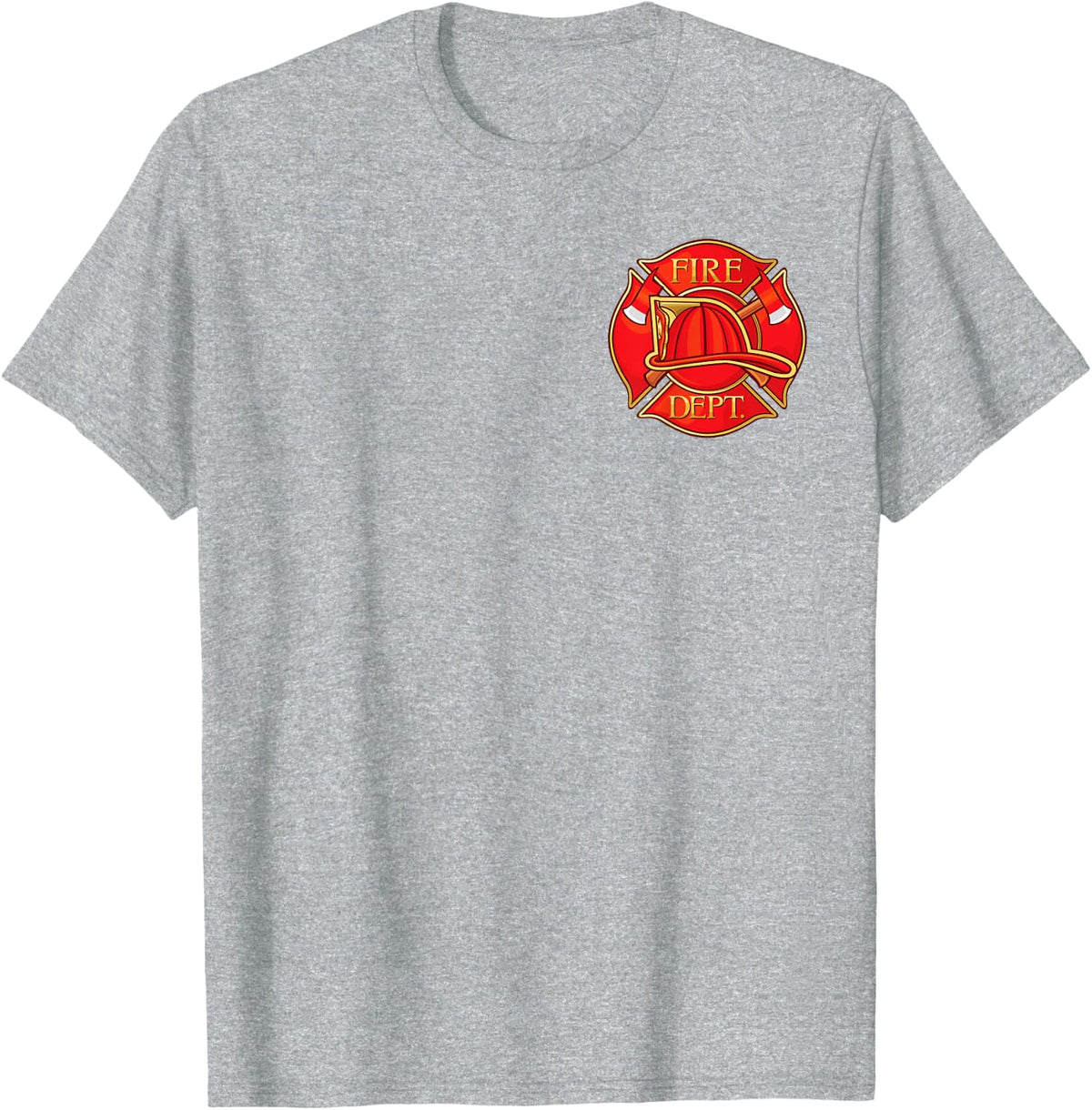 Fire Department Classic Firefighter Helmet Crest T-Shirt - Heather Grey