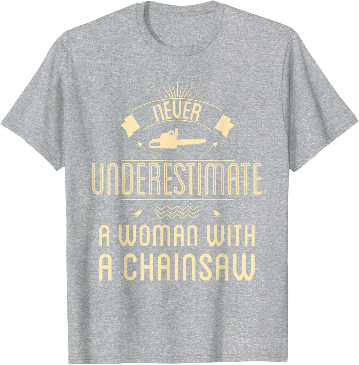 Female Arborist Women Chainsaw Girl Tree Trimmer Service T-Shirt - Heather Grey