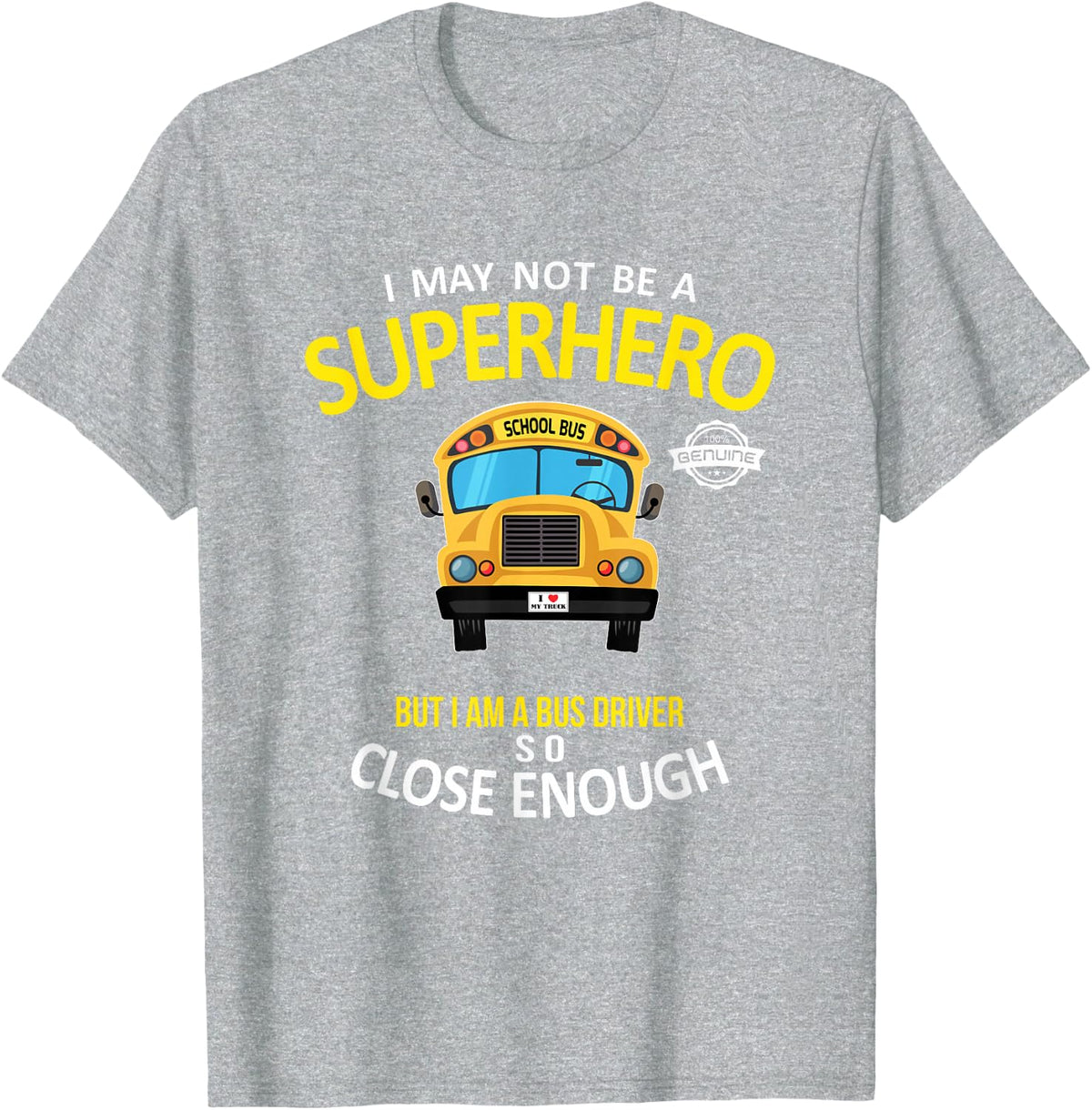 School Bus Driver Shirt - Bus Driver Superhero Shirt Gift T-Shirt - Heather Grey