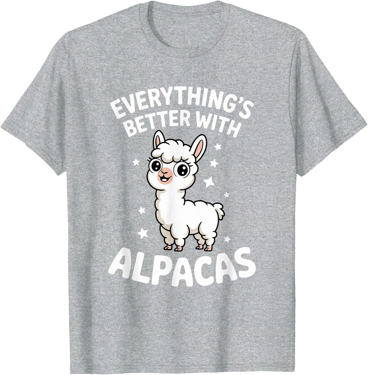 Cute Alpaca Lover Adults or Kids Alpacas T-Shirt - Heather Grey