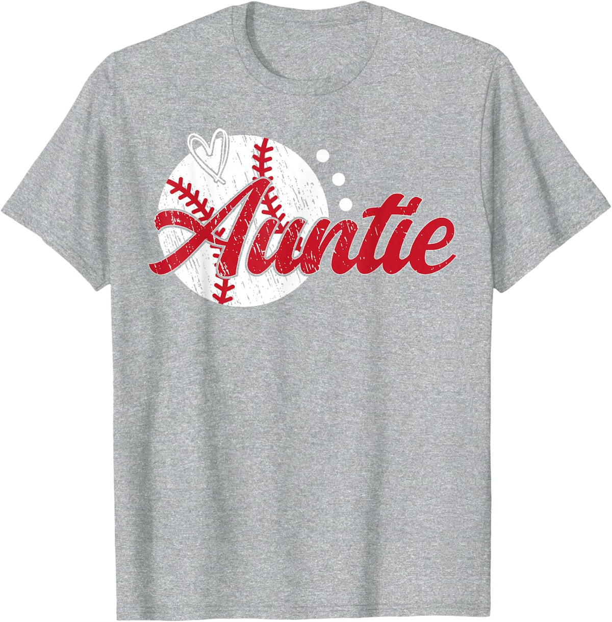 Auntie Of A Baseball Player Aunt Baseball Aunt T-Shirt - Heather Grey