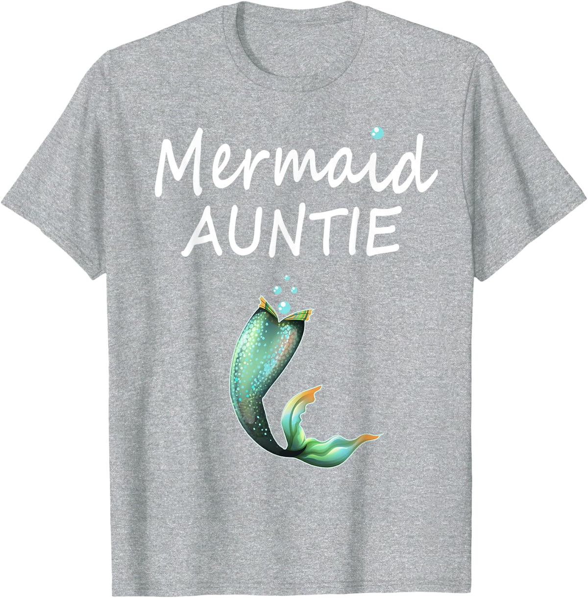 Mermaid Auntie Funn Aunt Women Family Matching shirt T-Shirt - Heather Grey