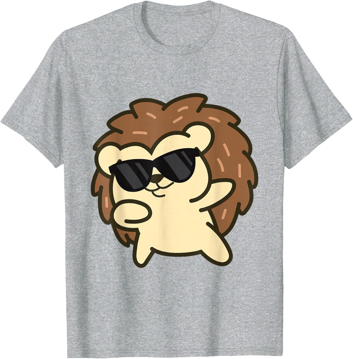 Dabbing Hedgehog Porcupine Cool Hedgehog T-Shirt - Heather Grey