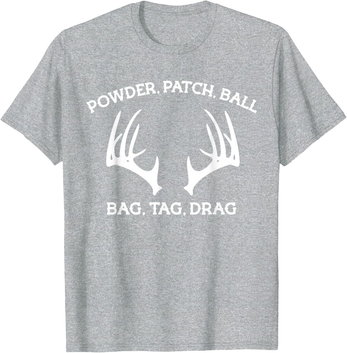 Muzzleloader Season Bag Tag Drag Deer Hunting Antlers T-Shirt - Heather Grey