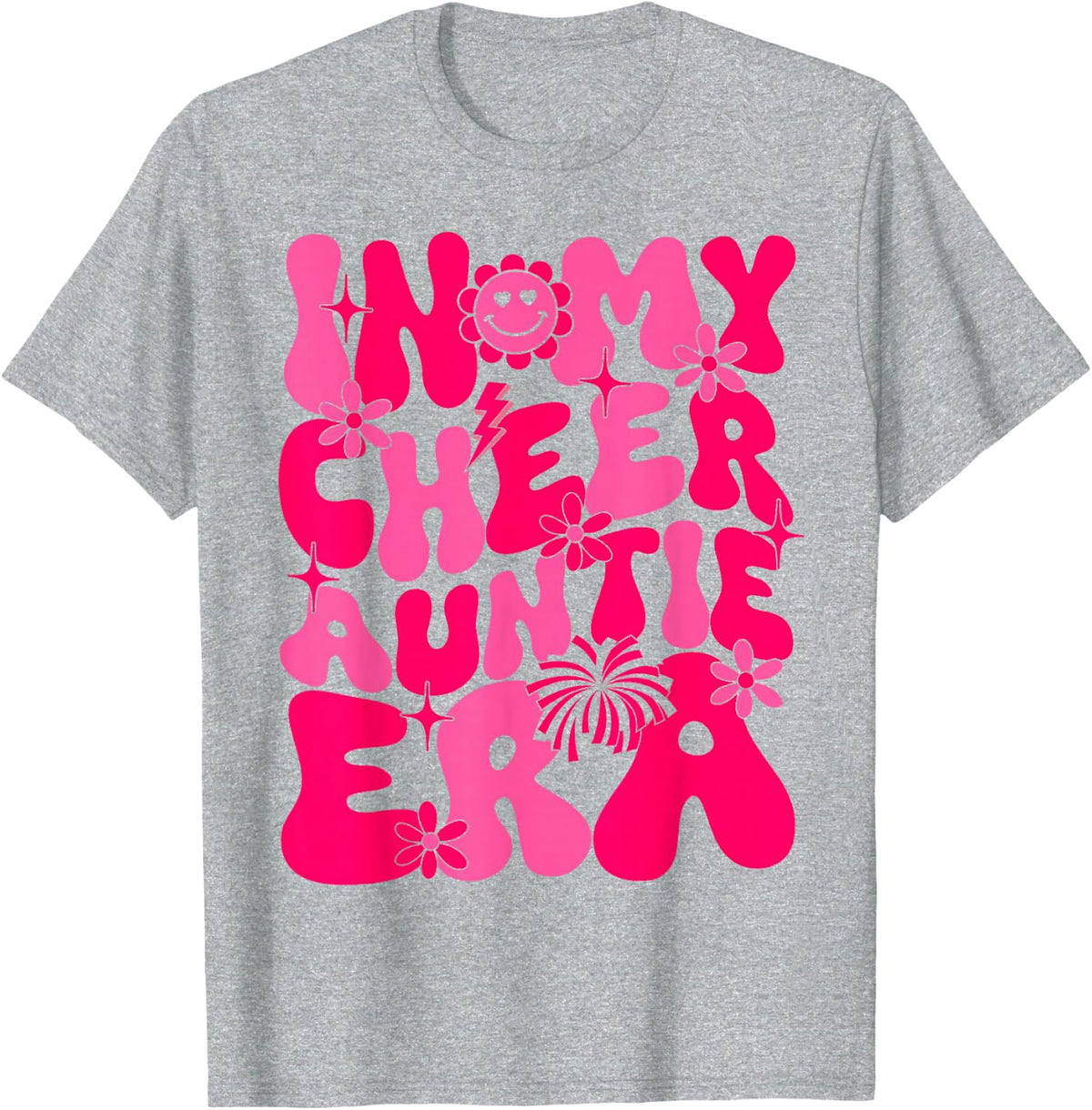 Funny Aunt Quote In My Cheer Auntie Era niece nephew cool T-Shirt - Heather Grey