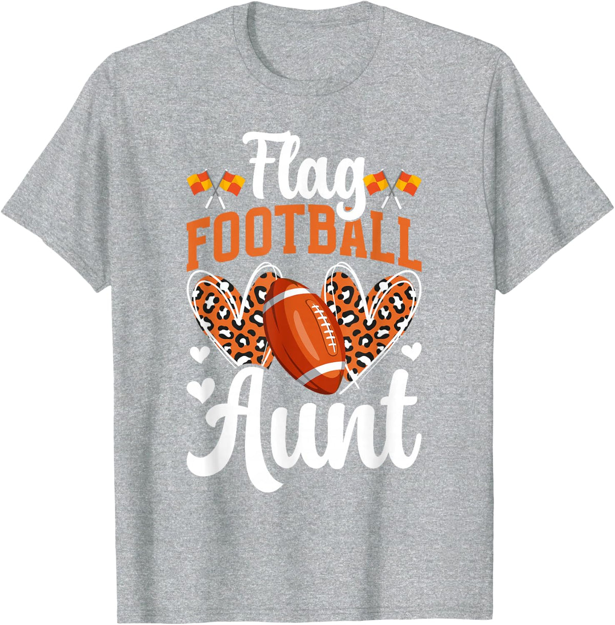 Flag Football Aunt Of A Flag Football Player Auntie T-Shirt - Heather Grey
