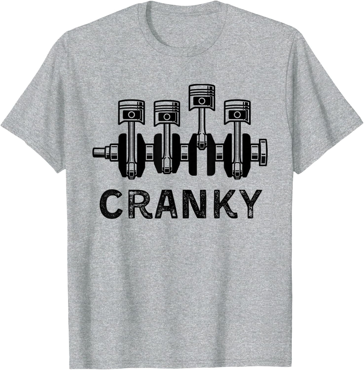 Cranky Car Engine Crankshaft Cars Lover Mechanics Father Day T-Shirt - Heather Grey