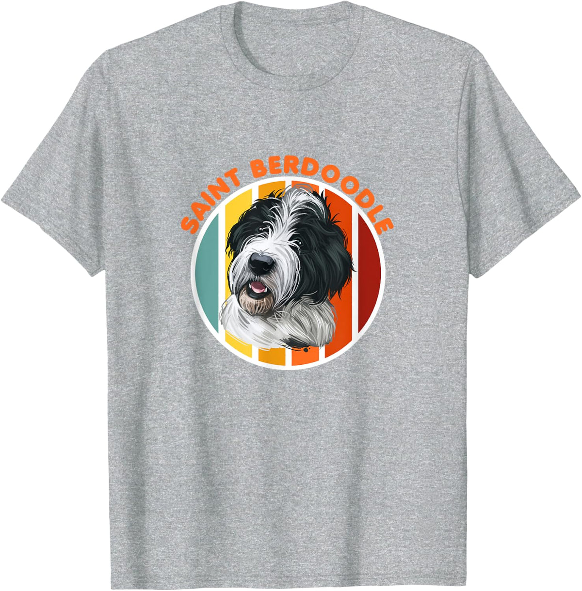 Saint Berdoodle Dog Lover Graphic T-Shirt - Heather Grey