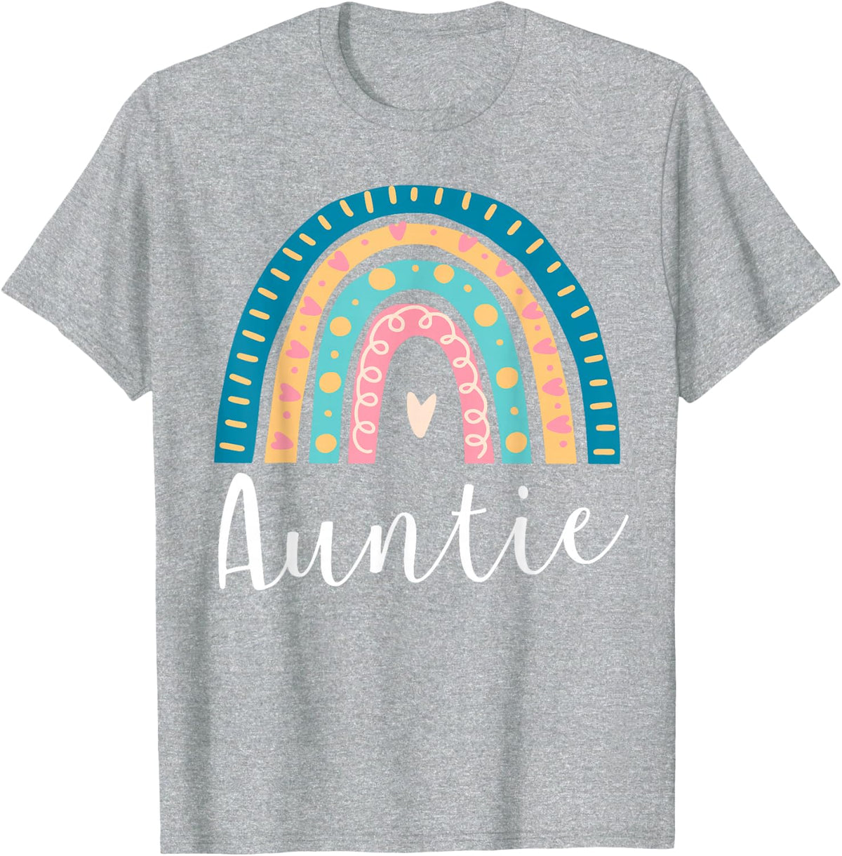 Auntie Rainbow Gifts Family Matching Birthday T-Shirt - Heather Grey