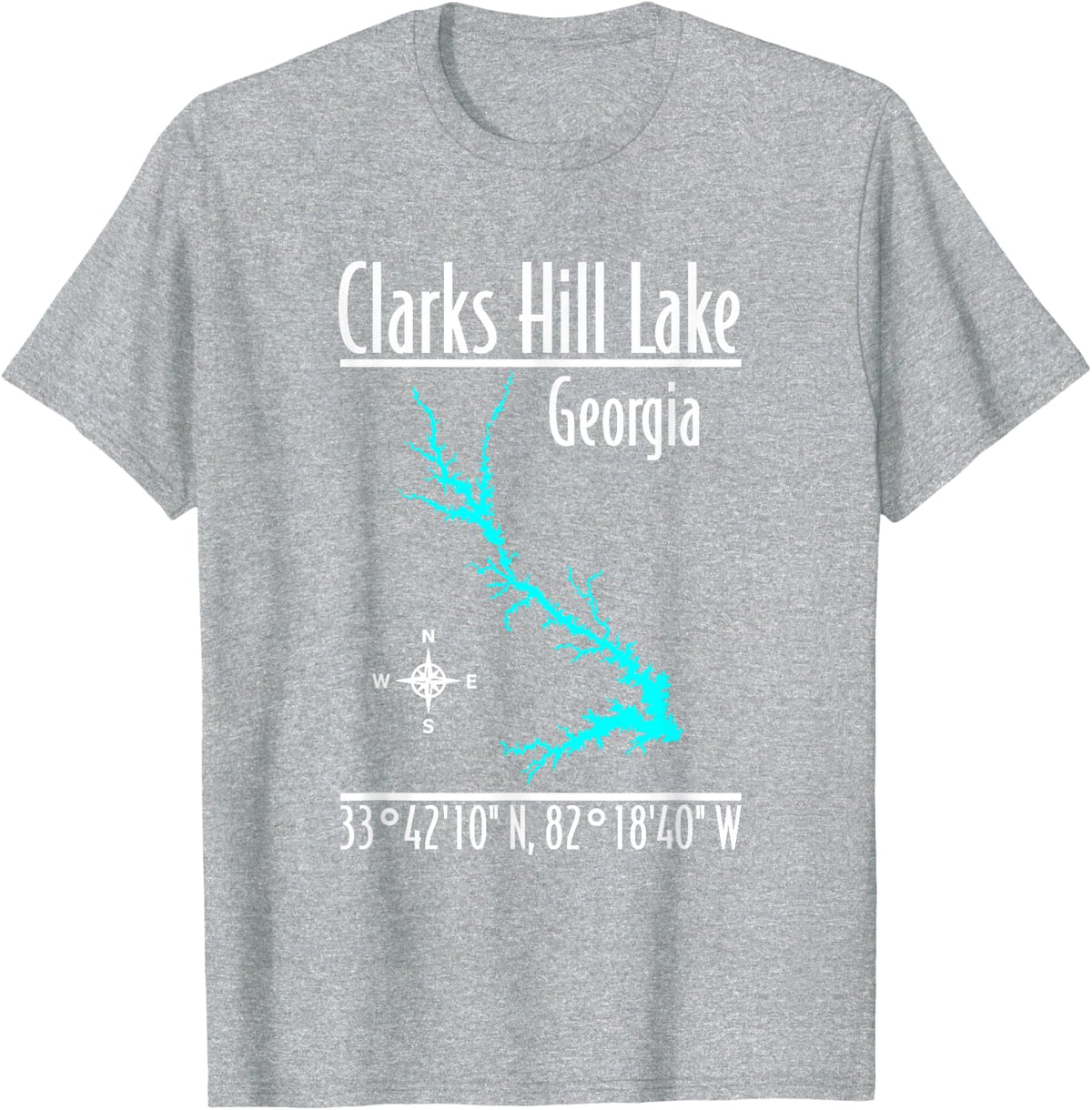 Clarks Hill Lake Georgia - Modern T-Shirt - Heather Grey
