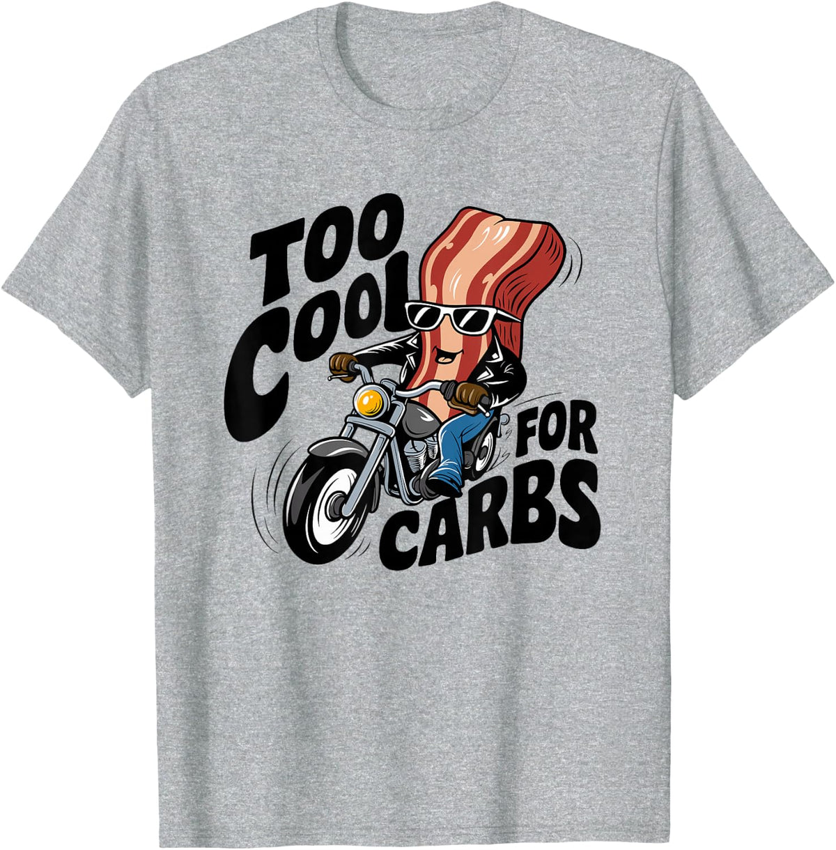 Funny Keto Bacon Design | No Carb Ketogenic Humor T-Shirt - Heather Grey