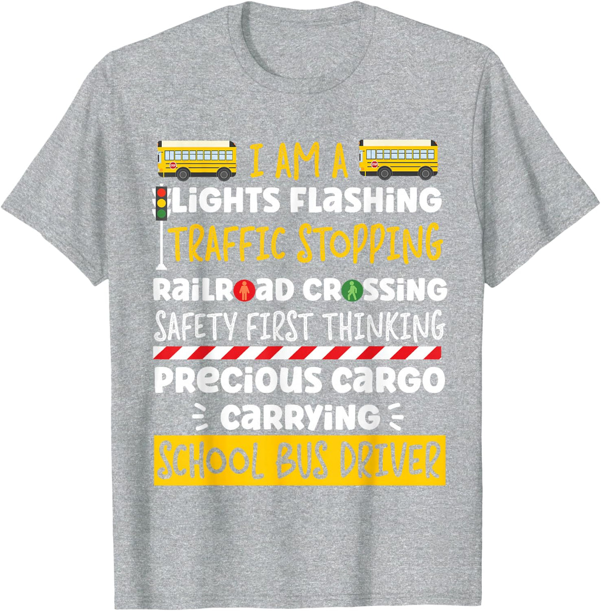 School Bus Driver T-Shirt - Heather Grey