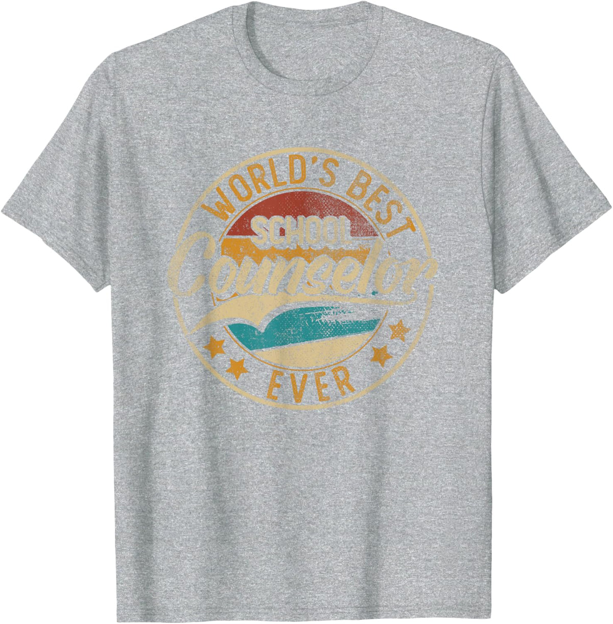 Worlds Best School Counselor Teacher | Back to School T-Shirt - Heather Grey