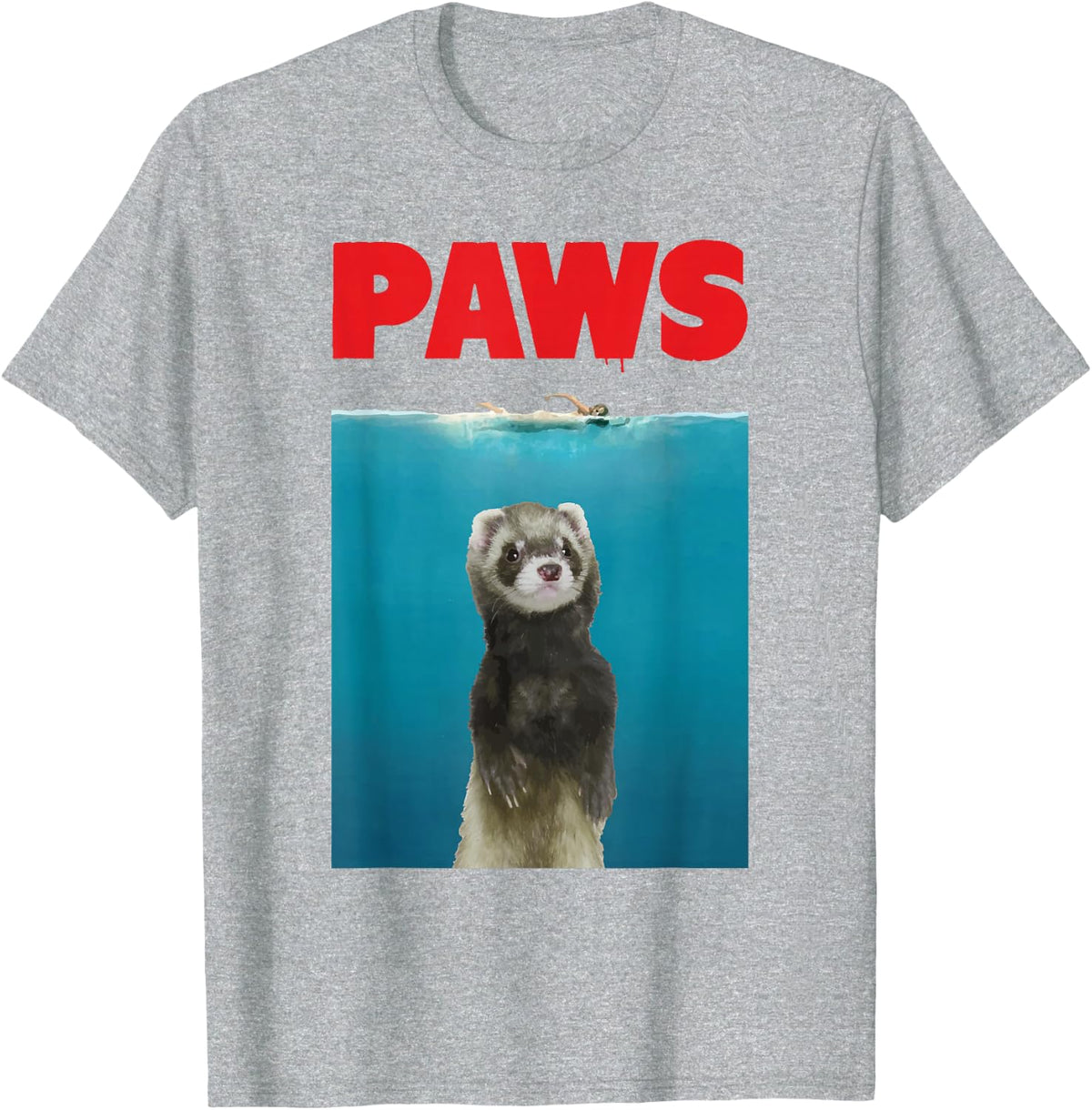 Paws Ferret Funny T-Shirt Parody | Ferret Lover Gifts T-Shirt - Heather Grey