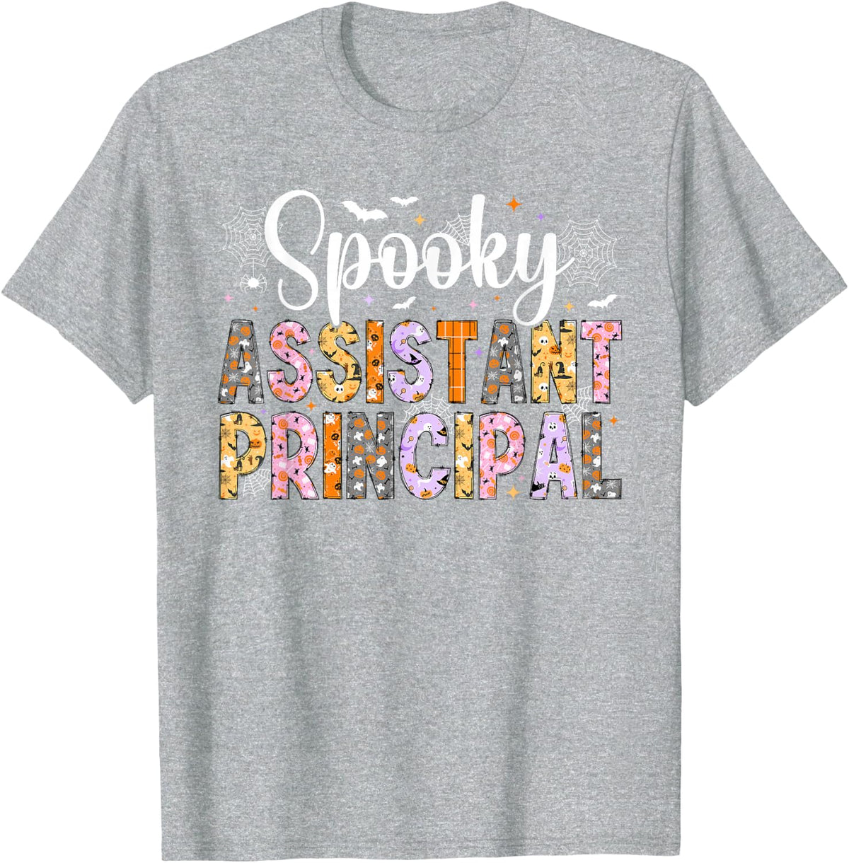 Spooky Assistant Principal Halloween Assistant Principals T-Shirt - Heather Grey