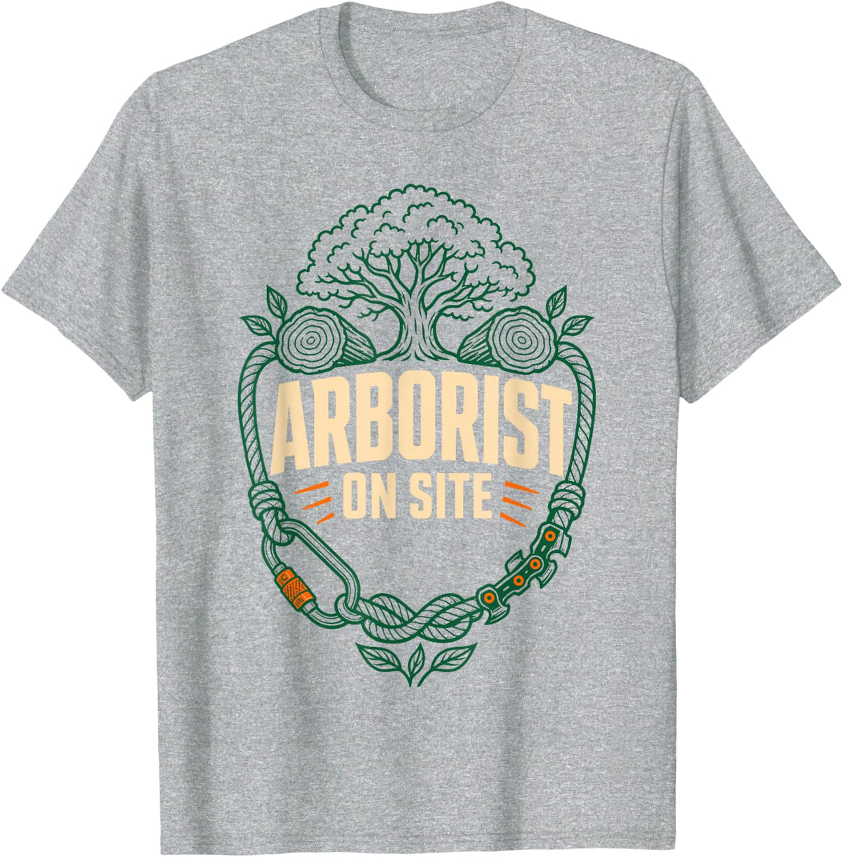 Arborist On Site Tree Climber Tree Surgeon T-Shirt - Heather Grey