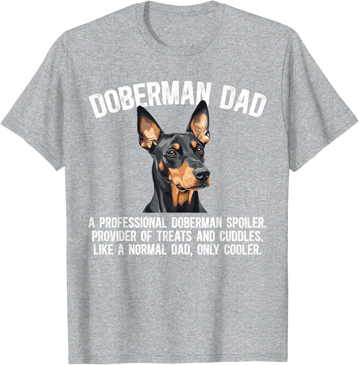 Doberman Dad Definition Doberman Pinscher Dad T-Shirt - Heather Grey