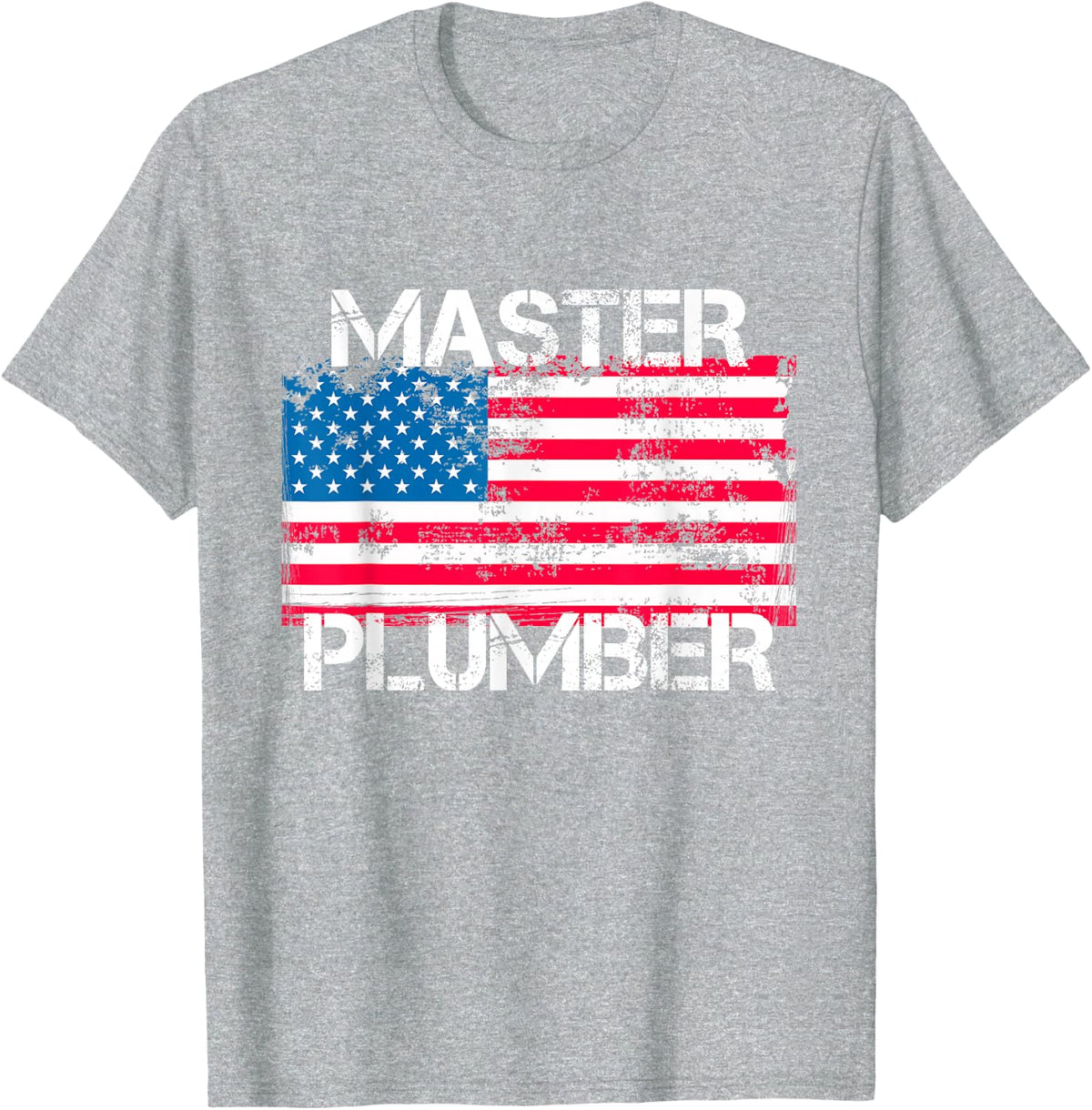 Patriotic Master Plumber Vintage US Flag Plumbing Expert Women Kids Men T-Shirt - Heather Grey