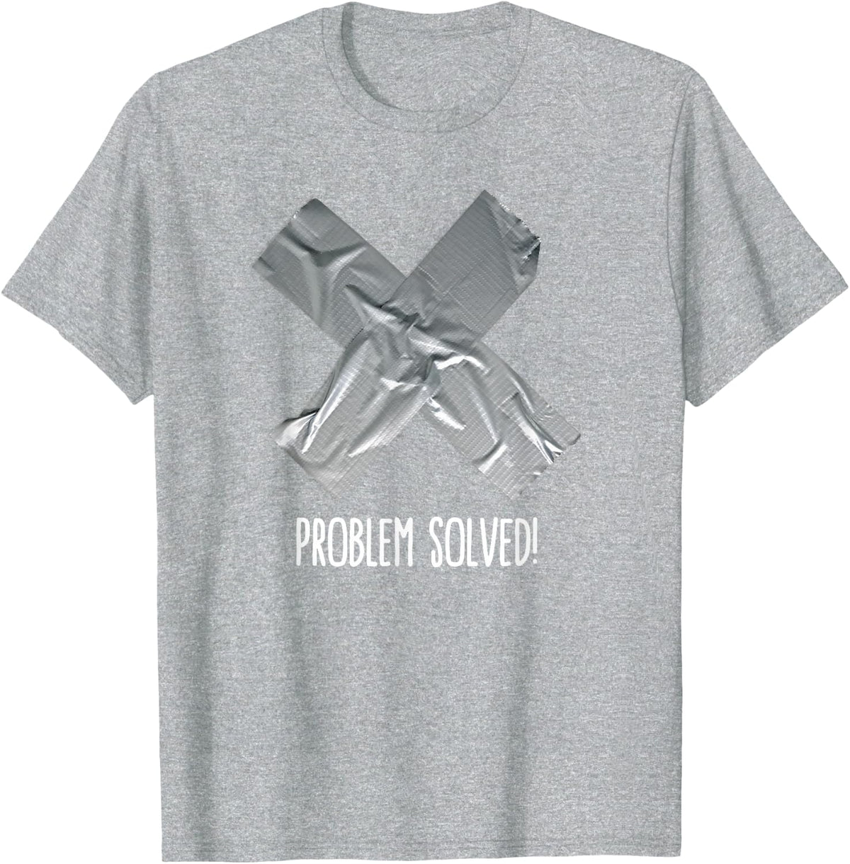 Funny Problem Solved Duct Tape/ducktape fix it T-Shirt T-Shirt - Heather Grey