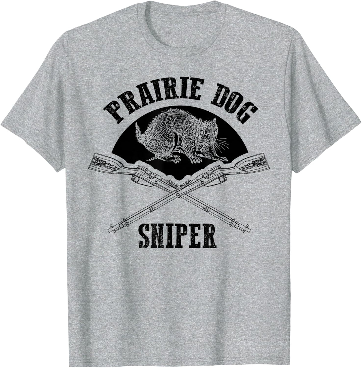 Prairie Dog Sniper Hunt Shirt Cute Prairie Dog Hunting Gift T-Shirt - Heather Grey