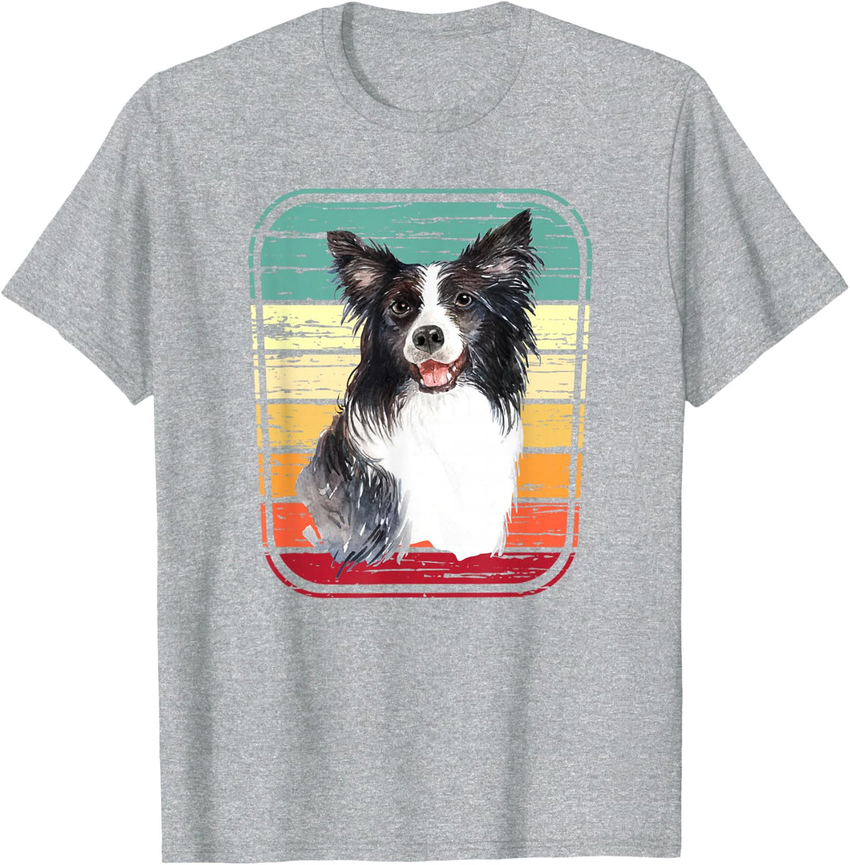 Border Collie Dog Mom or Dad Love Dogs Lovers Funny Gift T-Shirt - Heather Grey