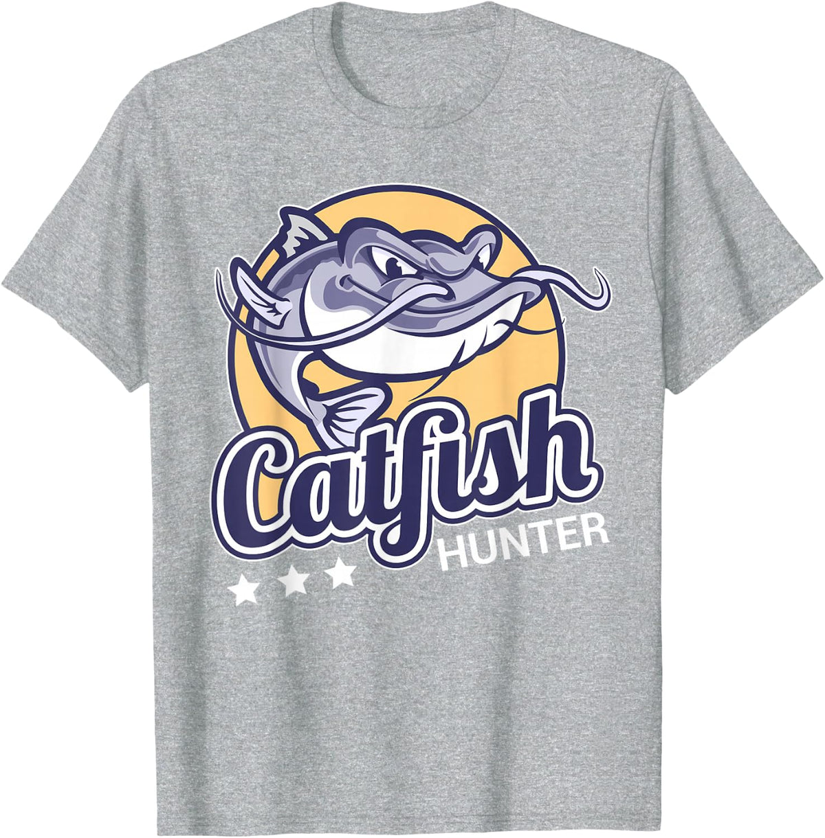 Catfish Hunter T-Shirt for Catfishing Anglers T-Shirt - Heather Grey