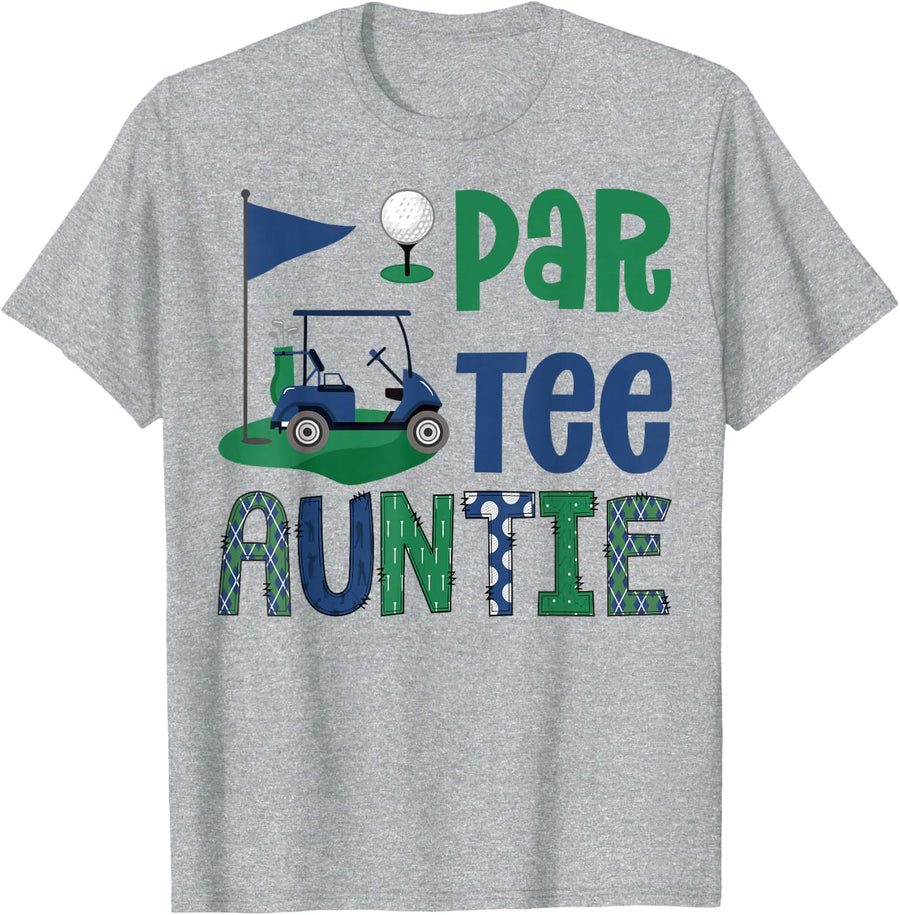 Par-Tee Auntie Golf Lover Birthday Party Family Matching T-Shirt - Heather Grey