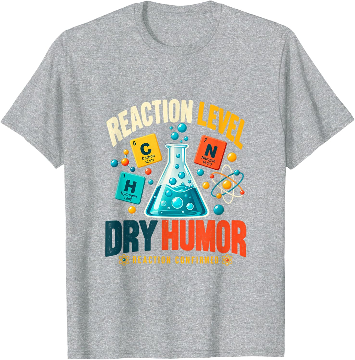 Chemistry Reaction Humor Science Lab Graphic T-Shirt - Heather Grey