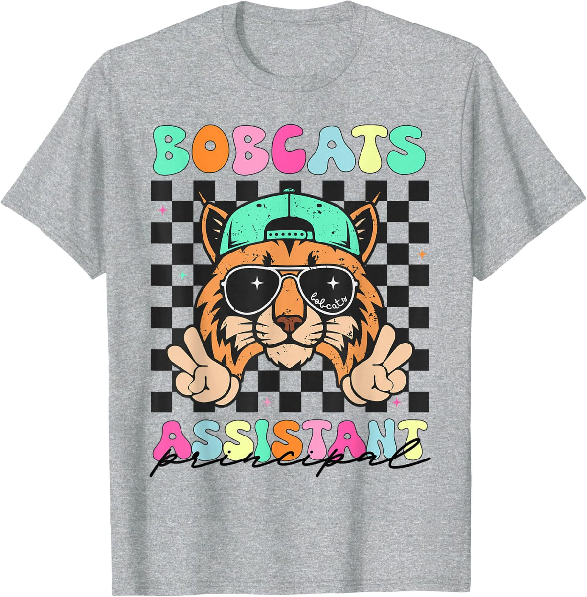 Bobcats School Assistant Principal Appreciation Women Cute T-Shirt - Heather Grey