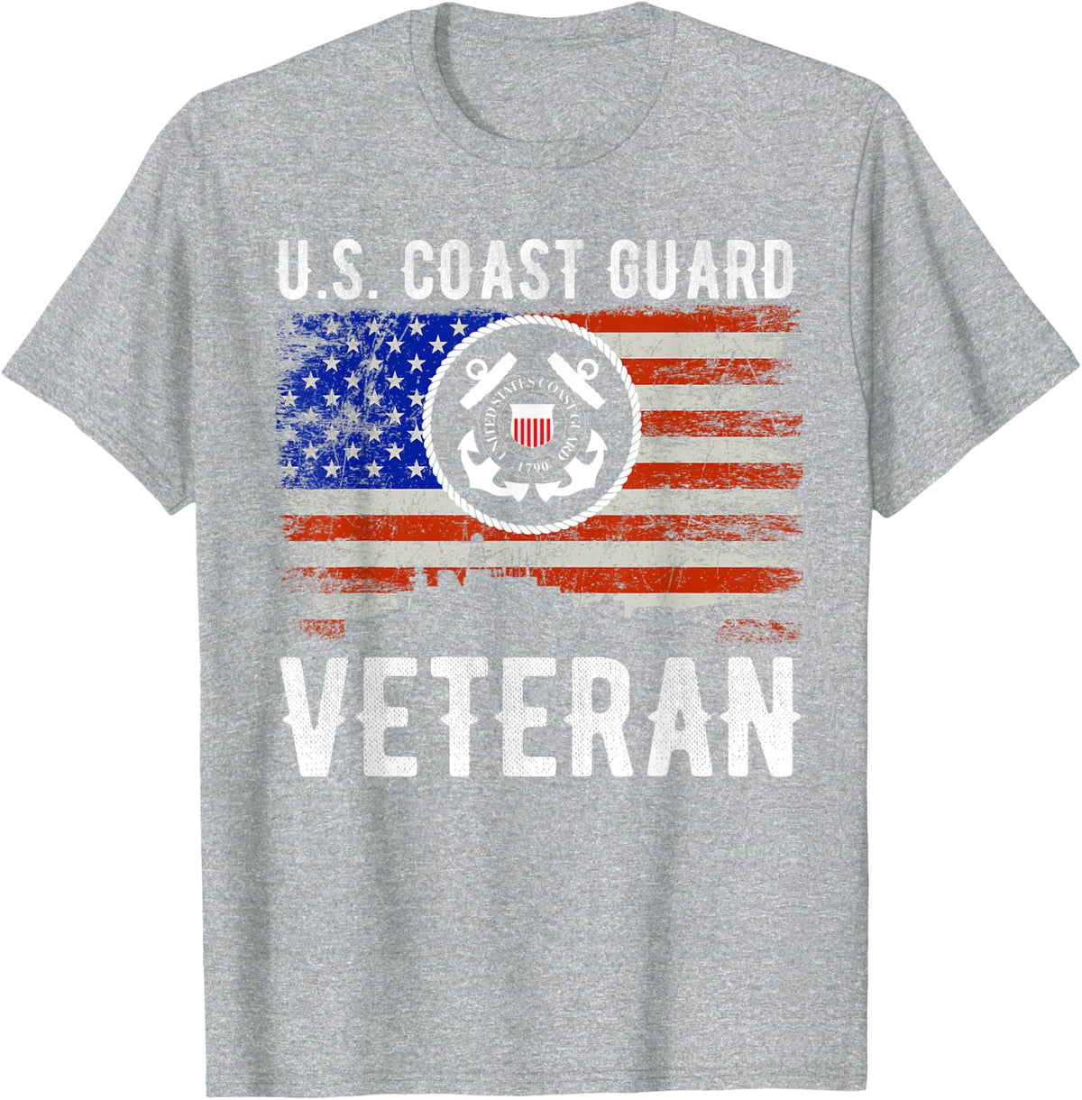 U.S. Coast Guard Veteran Forces Coast Guard T-Shirt - Heather Grey
